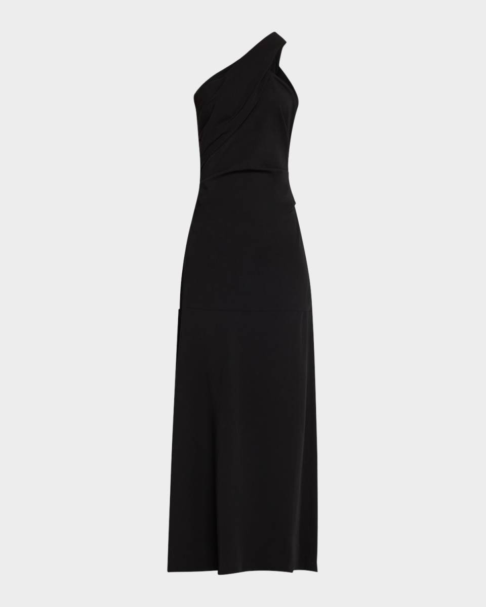 Twisted Knot One-Shoulder Maxi Dress